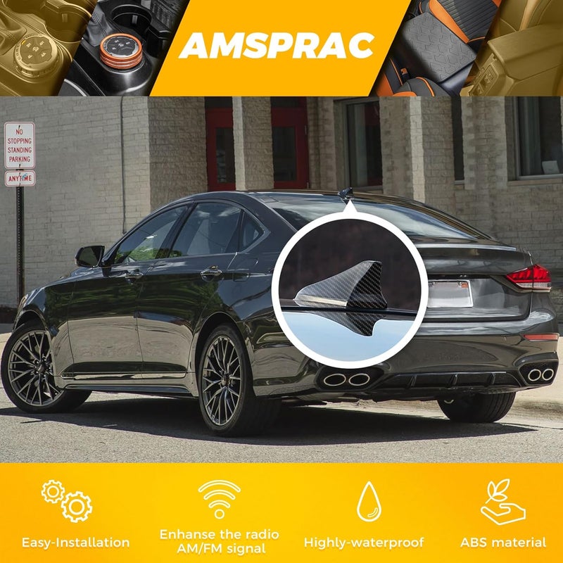 AMSPRAC Shark Fin Antenna Cover Cap Shell fit for Kia Optima 2014-2020(Not Sport),Hyundai Sonata 2015-2019,Genesis Sedan G80 2015-2017,Coupe 2013-2015,Elantra Sedan 2011-2016,Carbon Fiber Look - Image 4